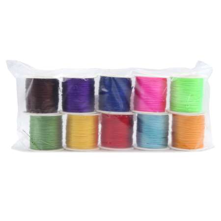Нить - резинка Айрис без оплетки прочная эластичная для шитья плетения бисером 30 м 10 шт ассорти