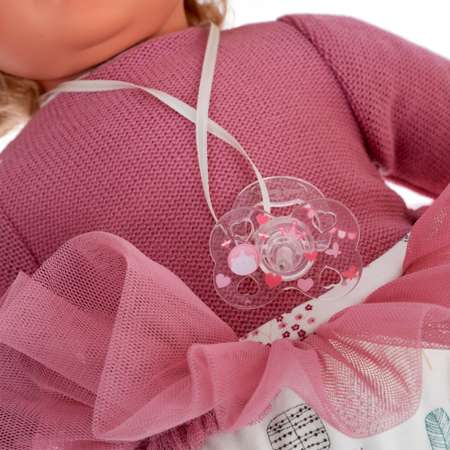 Кукла озвученная Antonio Juan Реборн Лорена в розовом 42 см плачет мягконабивная