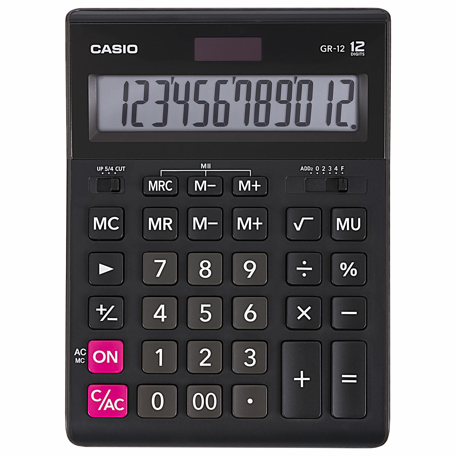 Калькулятор настольный 12 разрядов Casio GR-12 черный