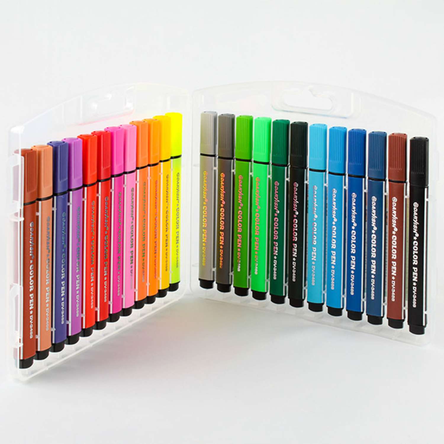 Фломастеры для рисования Darvish скетчинга трехгранные с толстым стержнем 24 цвета - фото 2