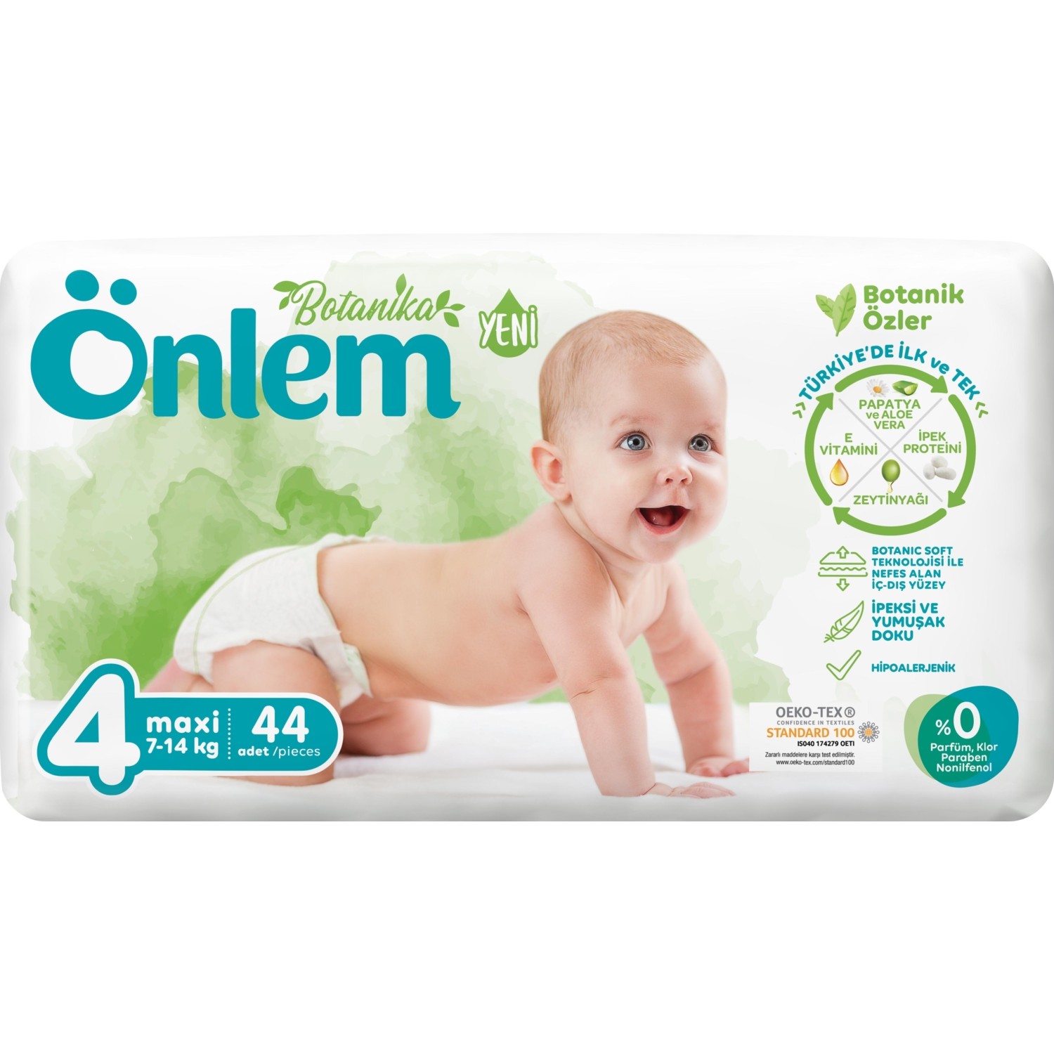 Детские подгузники Onlem BOTANIKA 4 (7-14kg) advantage (44шт. в уп.)