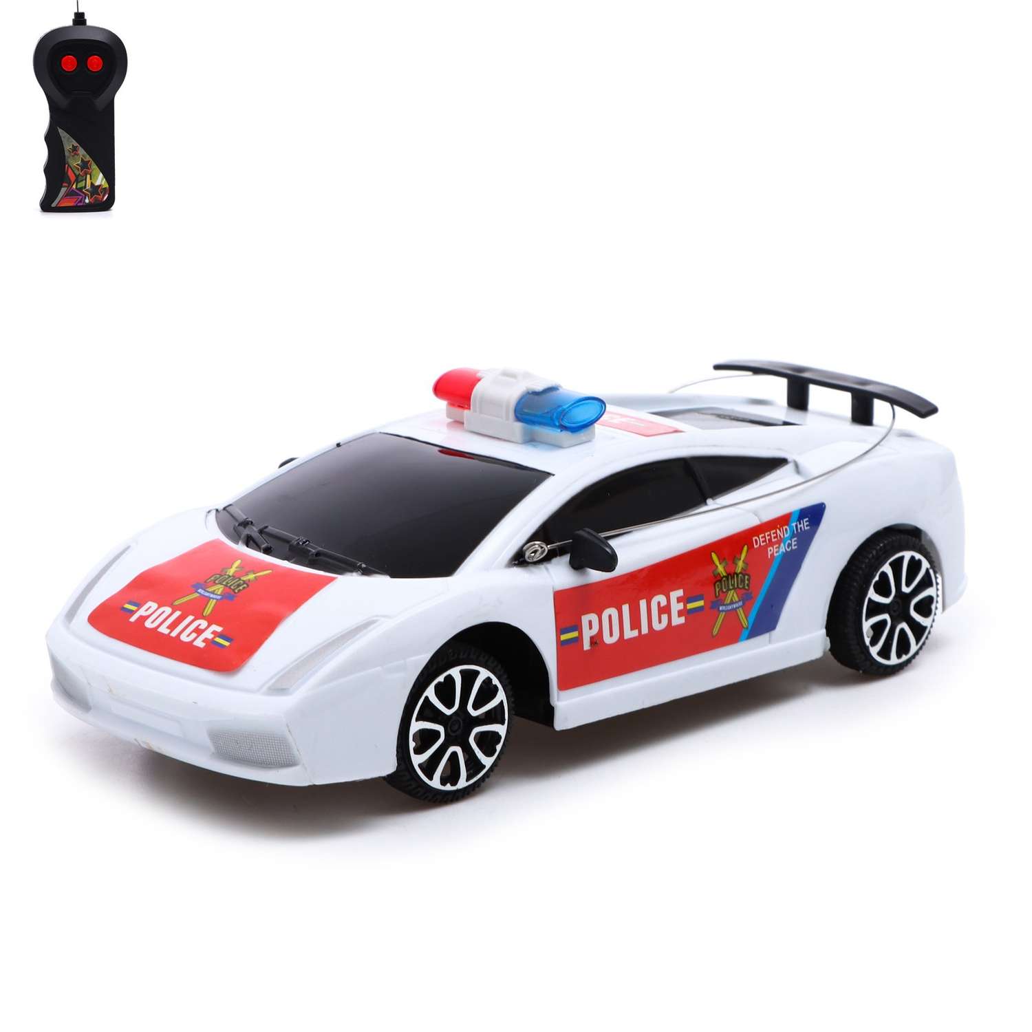 Машина Автоград радиоуправляемая «Полицейский патруль» работает от батареек цвет бело красный - фото 1