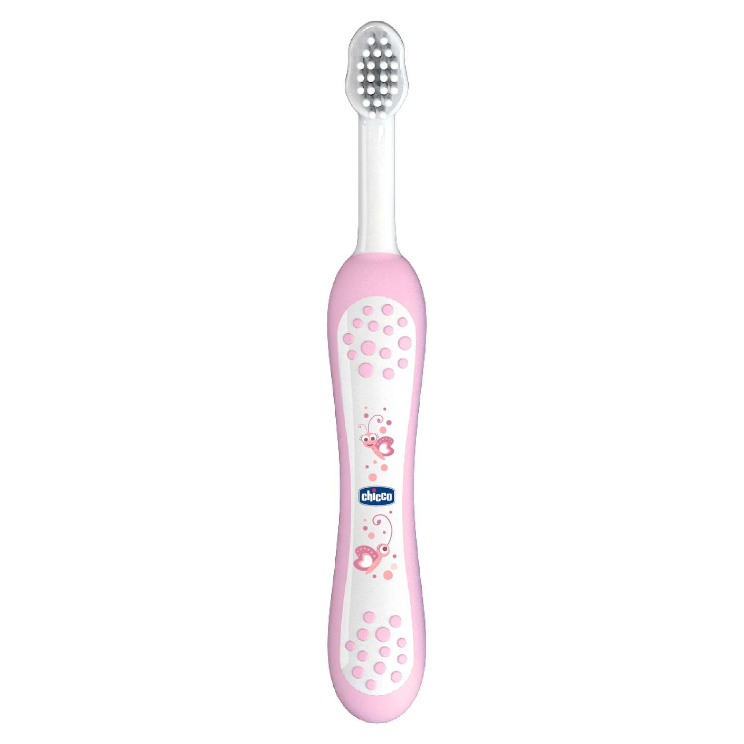 Зубная щетка Chicco с эргономичной ручкой с 6месяцев Розовая 320617014 - фото 1