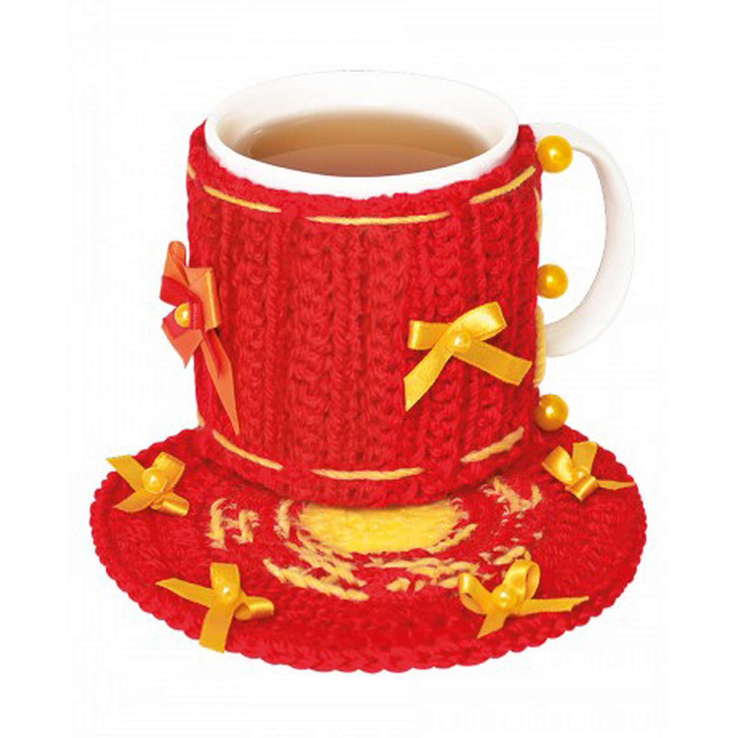 Набор для творчества RANOK CREATIVE Handmade Вязание крючком Подставка и чехол для чашки красный - фото 2
