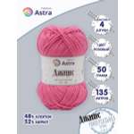 Пряжа для вязания Astra Premium джинс для повседневной одежды акрил хлопок 50 гр 135 м 110 розовый 4 мотка