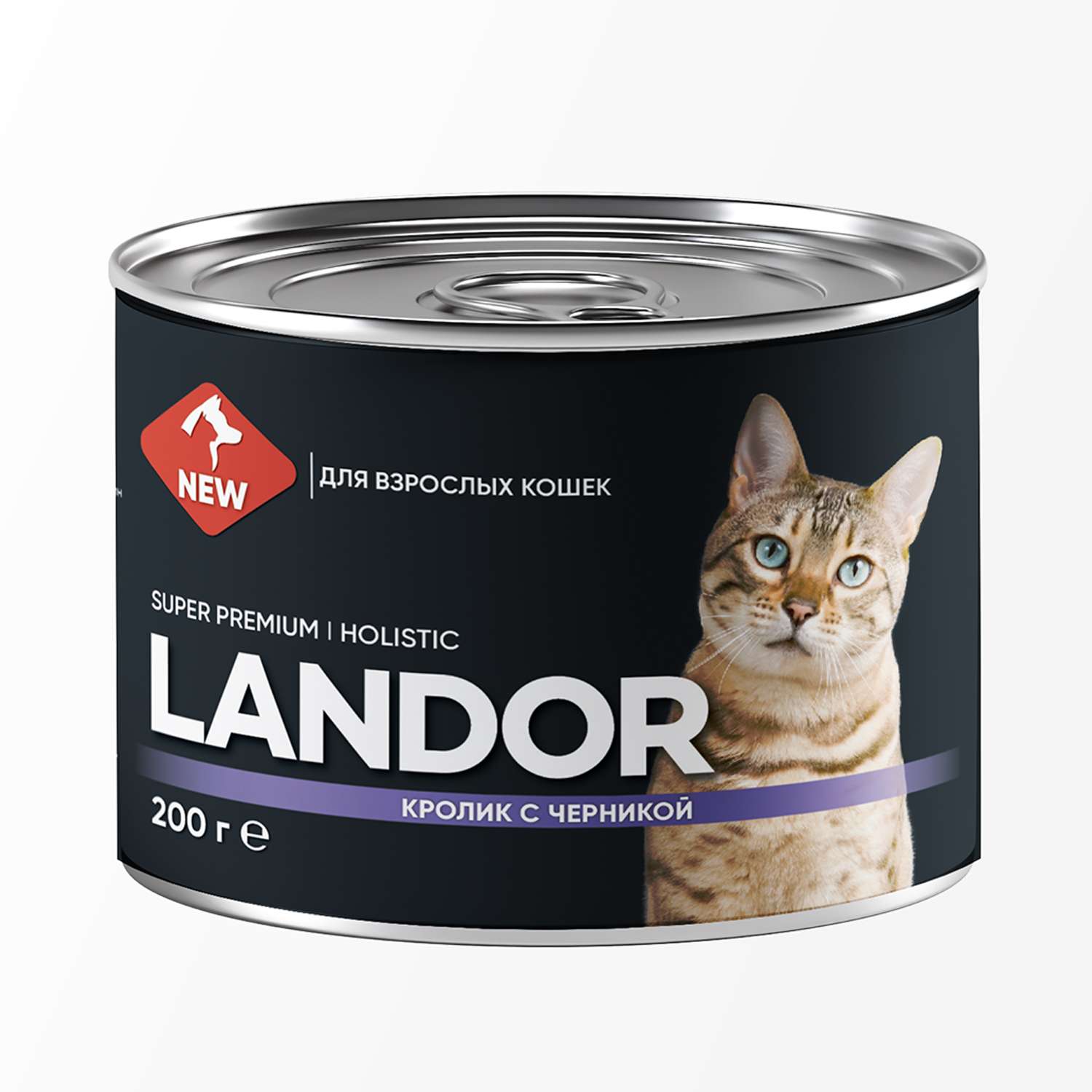 Корм для кошек Landor 0.2кг пвзрослых кролик с черникой ж/б - фото 1