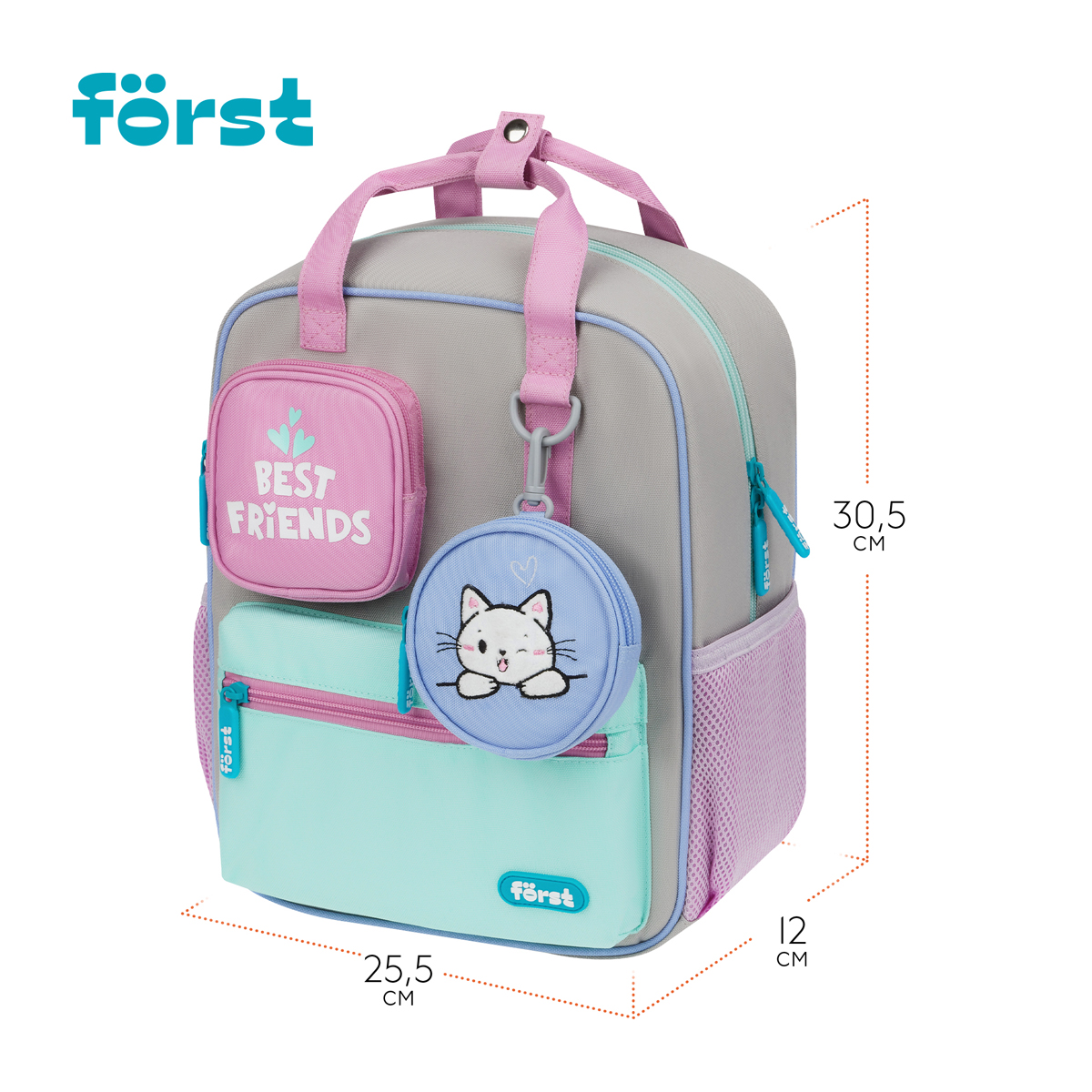 Рюкзак Forst F-Kids Hi Kitty 30,5*25,5*12,5см 1 отделение 5 карманов эргономичная спинка - фото 3