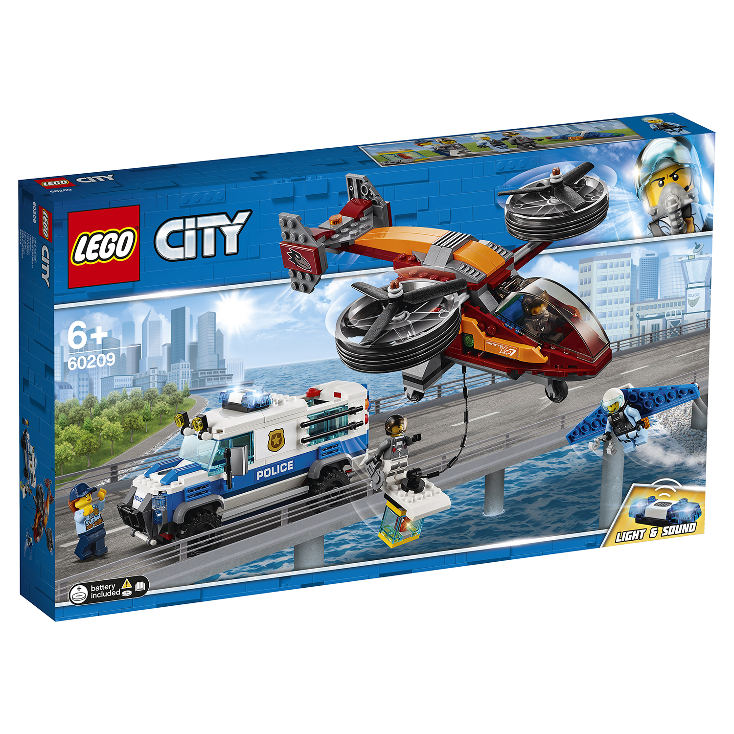 Конструктор LEGO City Police Воздушная полиция: кража бриллиантов 60209  купить по цене 999 ₽ в интернет-магазине Детский мир