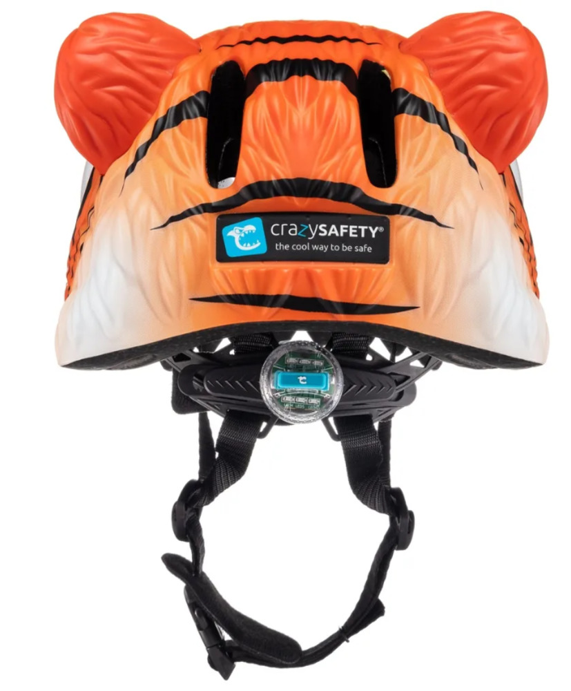 Шлем защитный Crazy Safety Orange Tiger с механизмом регулировки размера 49-55 см - фото 2