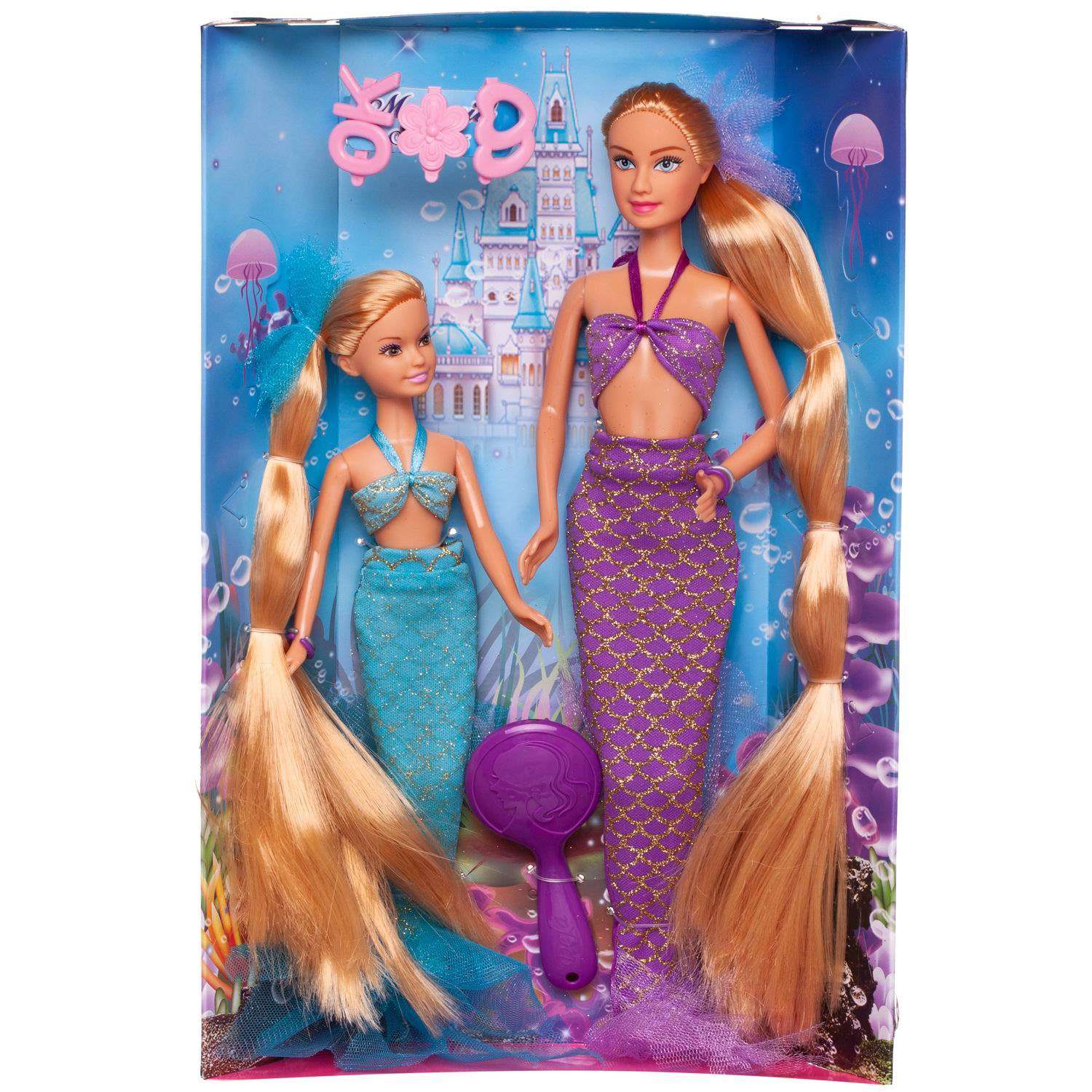 Игровой набор ABTOYS Кукла Defa Lucy Русалочки мама и дочка 8235d/фиолетовое-бирюзовое - фото 2