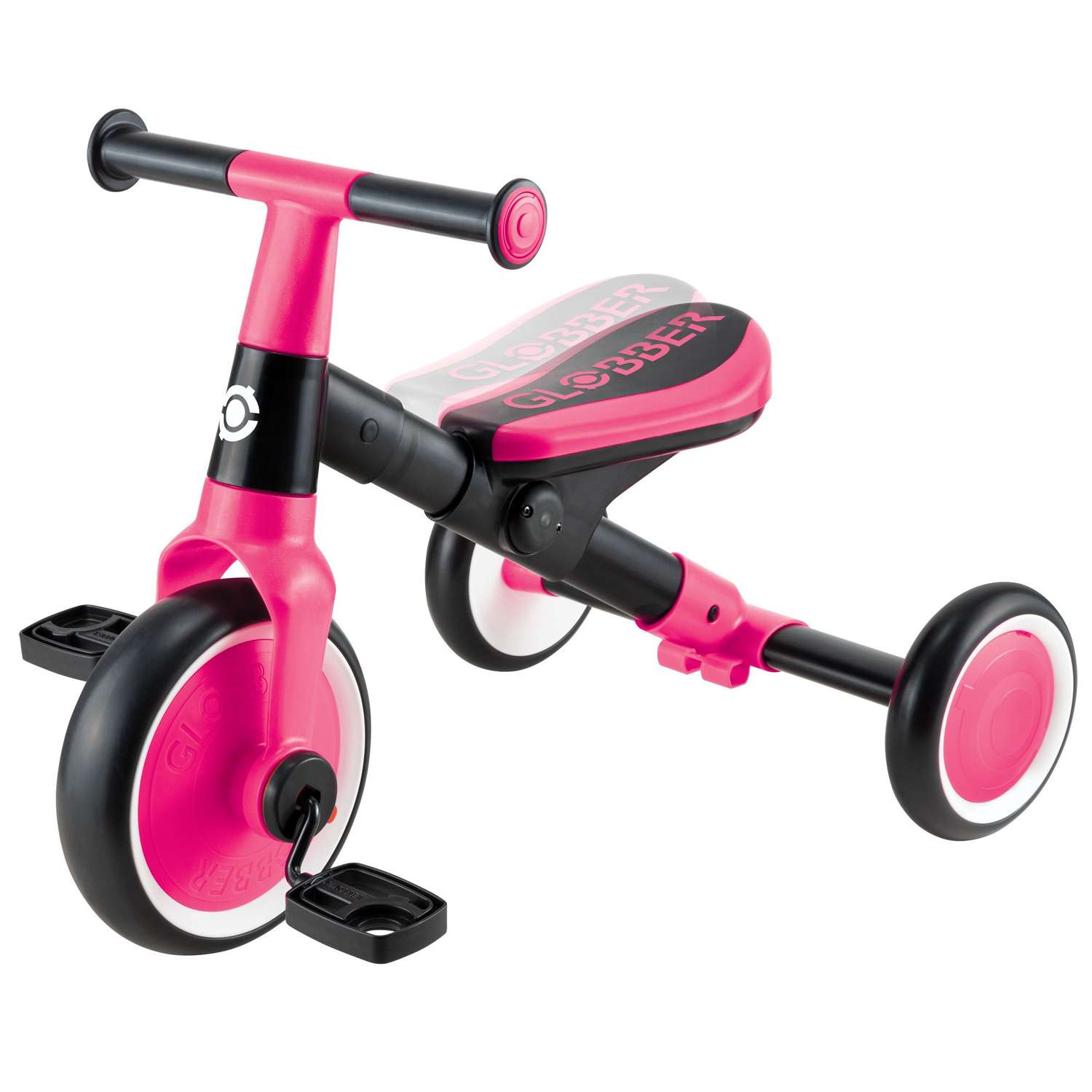 Велосипед-беговел Globber Трёхколёсный велосипед-беговел Globber Learning Trike 2 в 1 розовый - фото 2