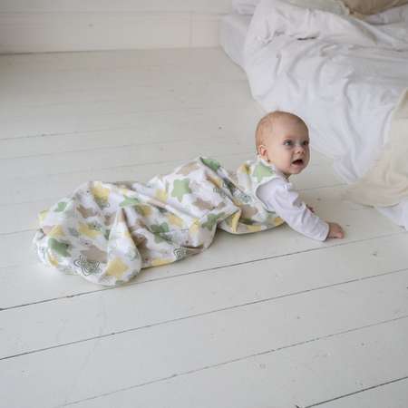 Одеяло-спальный мешок Lemur Studio 113см Фланель Зеленые звезды