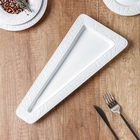 Блюдо сервировочное MAGISTRO фарфоровое для подачи Magistro Сrotone 33 4×15 8×2 5 см цвет белый