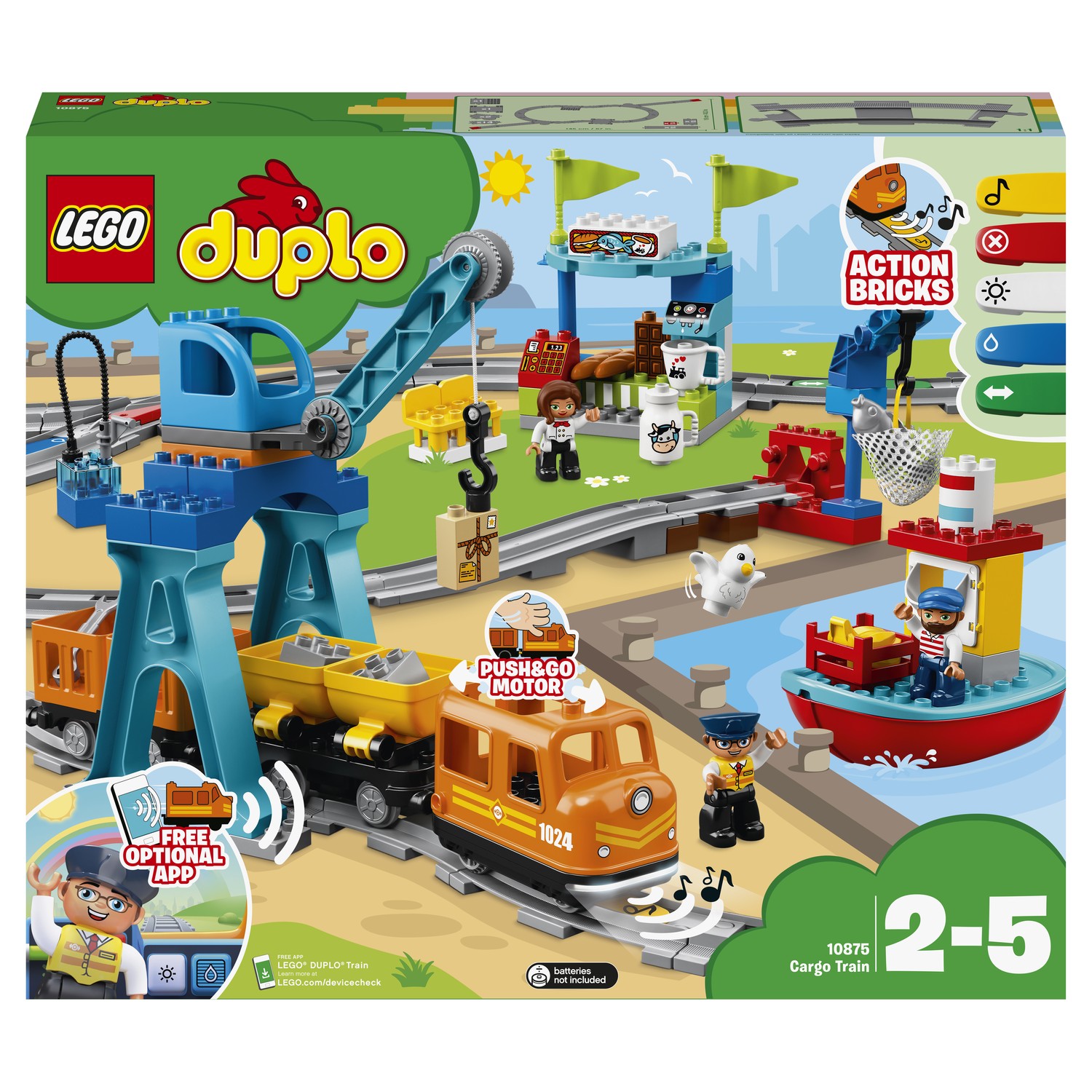 Конструктор LEGO DUPLO Town Грузовой поезд (10875) купить по цене 8999 ₽ в  интернет-магазине Детский мир