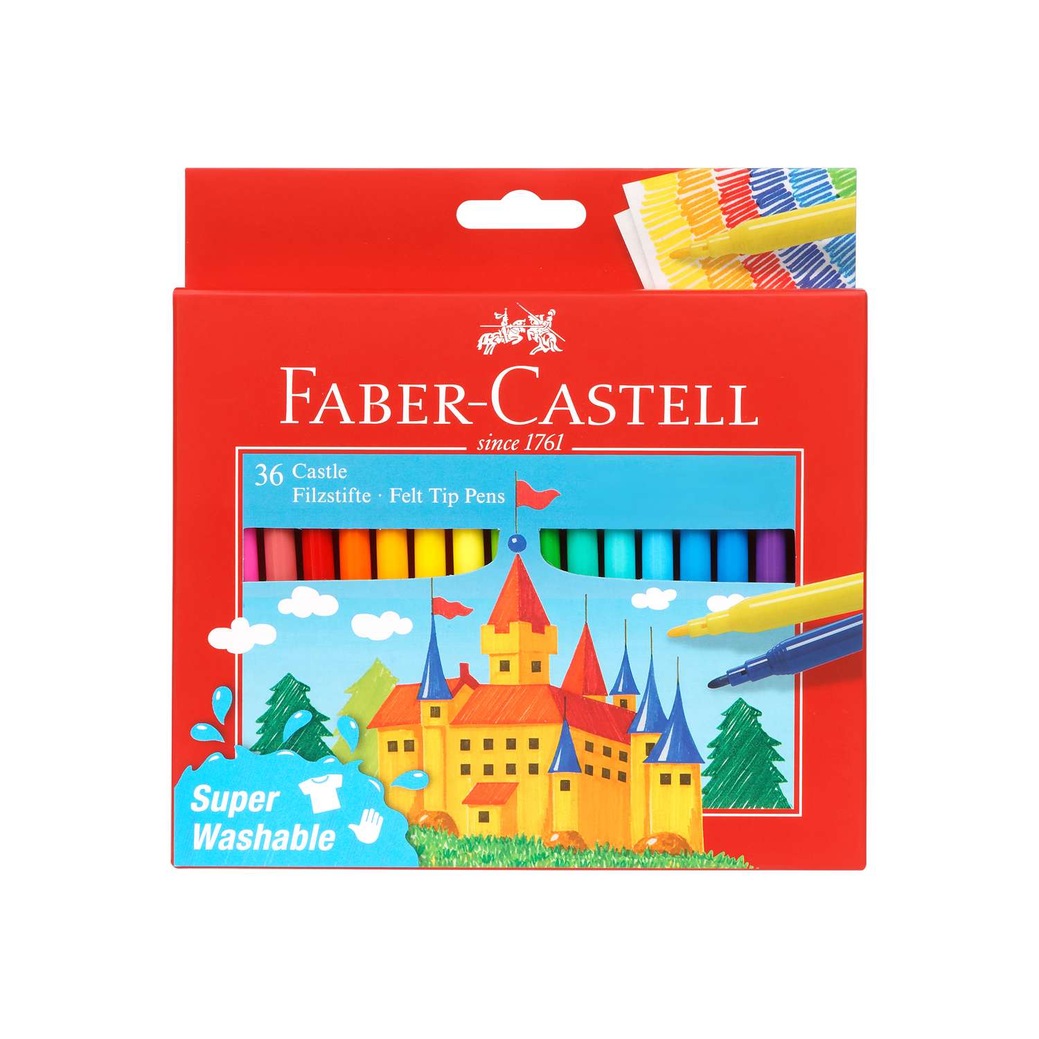 Фломастеры Faber-Castell Замок смываемые 36цветов 554203 - фото 1