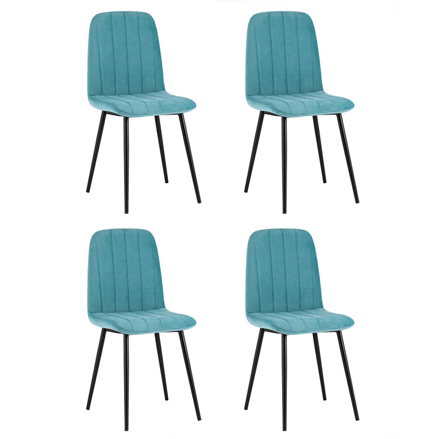 Комплект стульев Фабрикант 4 шт Easy велюр пыльно-голубой - фото 1