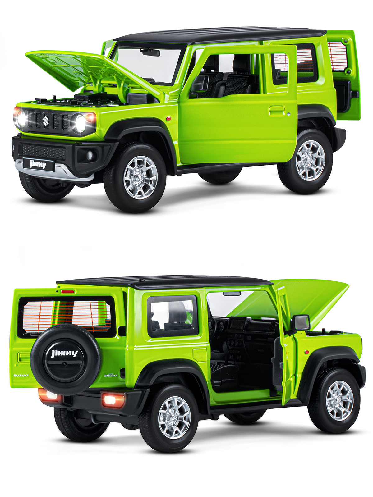 Внедорожник АВТОпанорама Suzuki Jimny 1:18 зеленый JB1251508 - фото 9