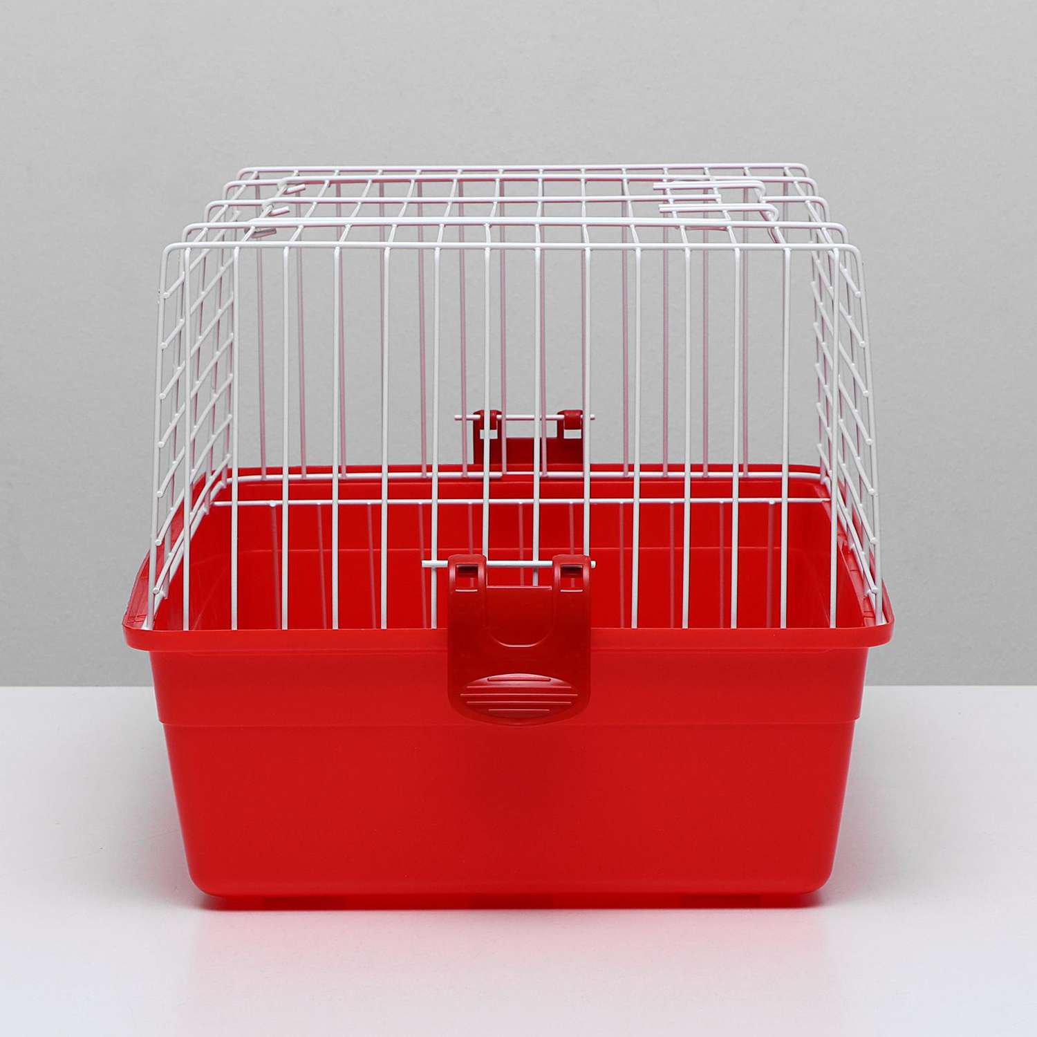 Клетка Пижон для кроликов с сенником 60х36х32 см красная - фото 2