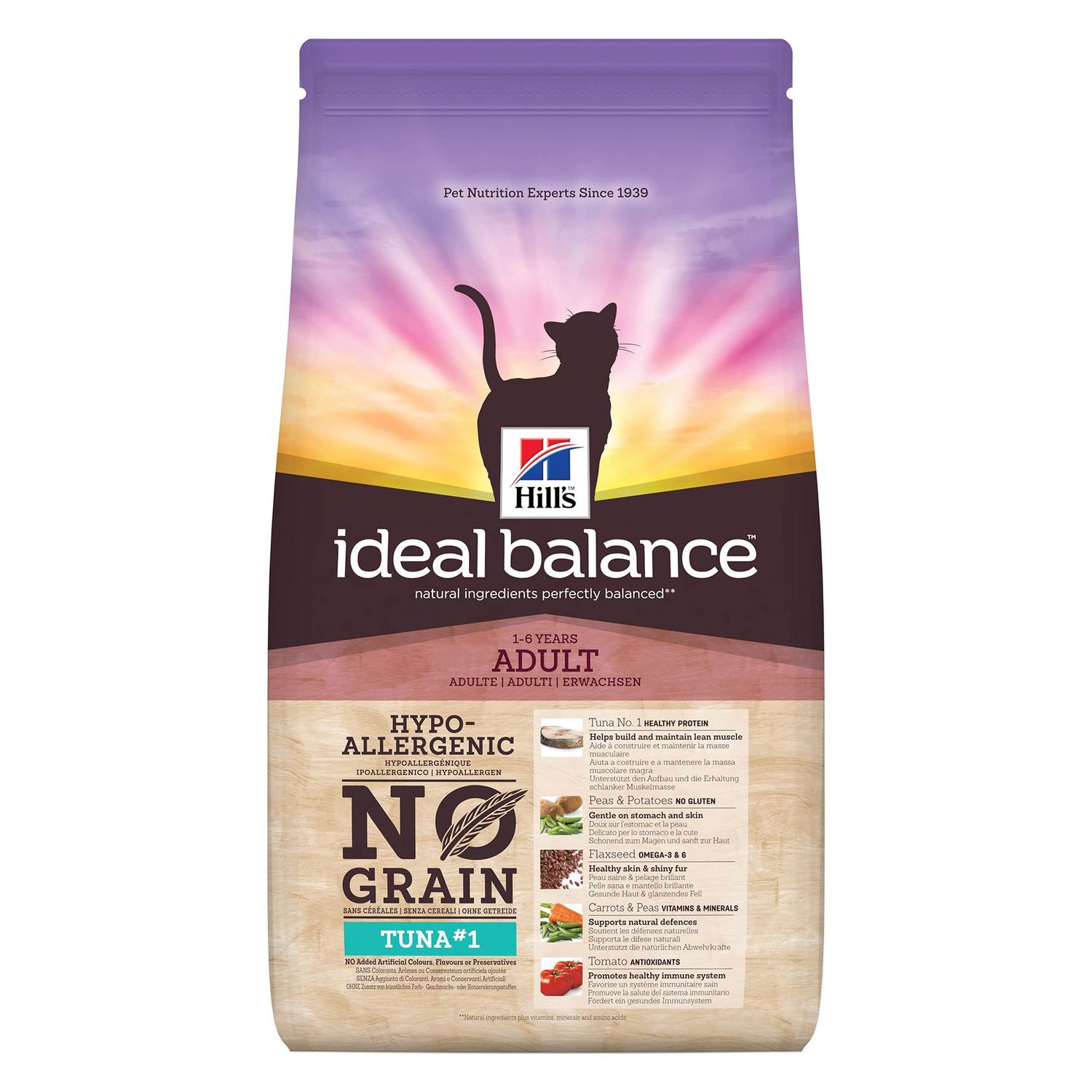 Корм сухой для кошек HILLS 1,5кг Ideal Balance No Grain беззерновой с тунцом и картофелем - фото 1