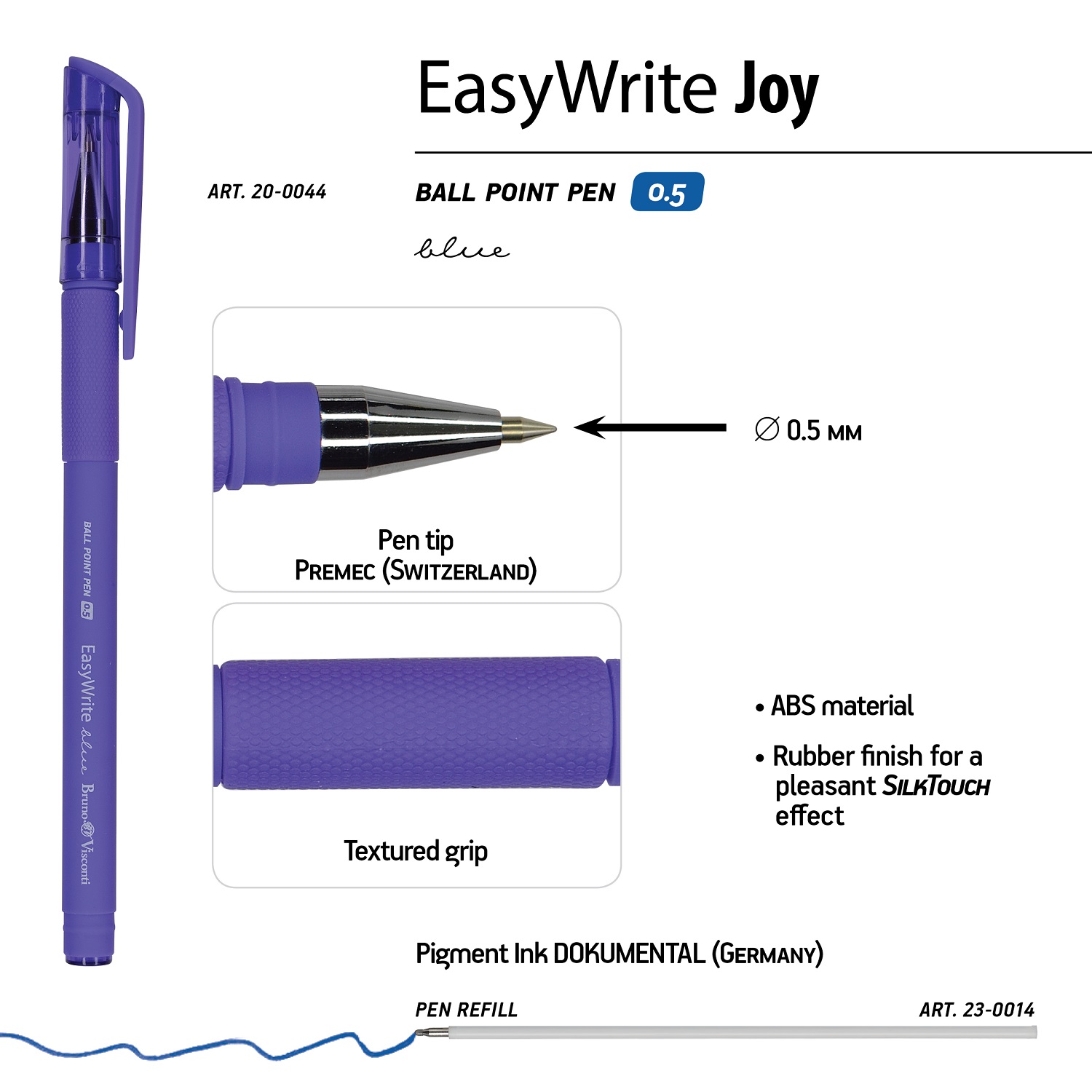 Набор из 5-ти шариковых ручек Bruno Visconti EasyWrite Joy синие - фото 5