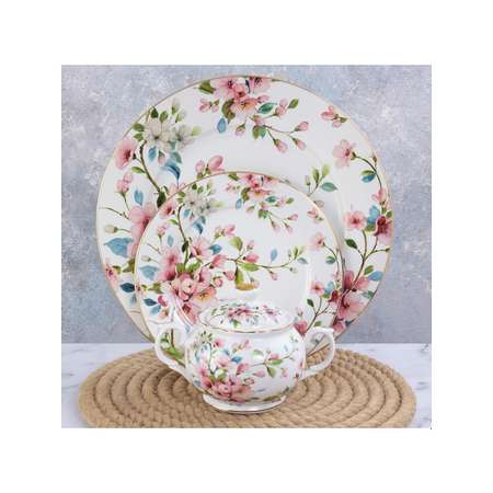 Набор тарелок Elan Gallery 2 предмета Яблоневый цвет на белом