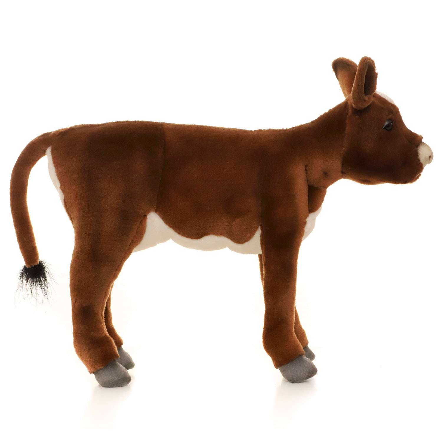 Реалистичная мягкая игрушка HANSA Бык телёнок коричневый 34 см - фото 11