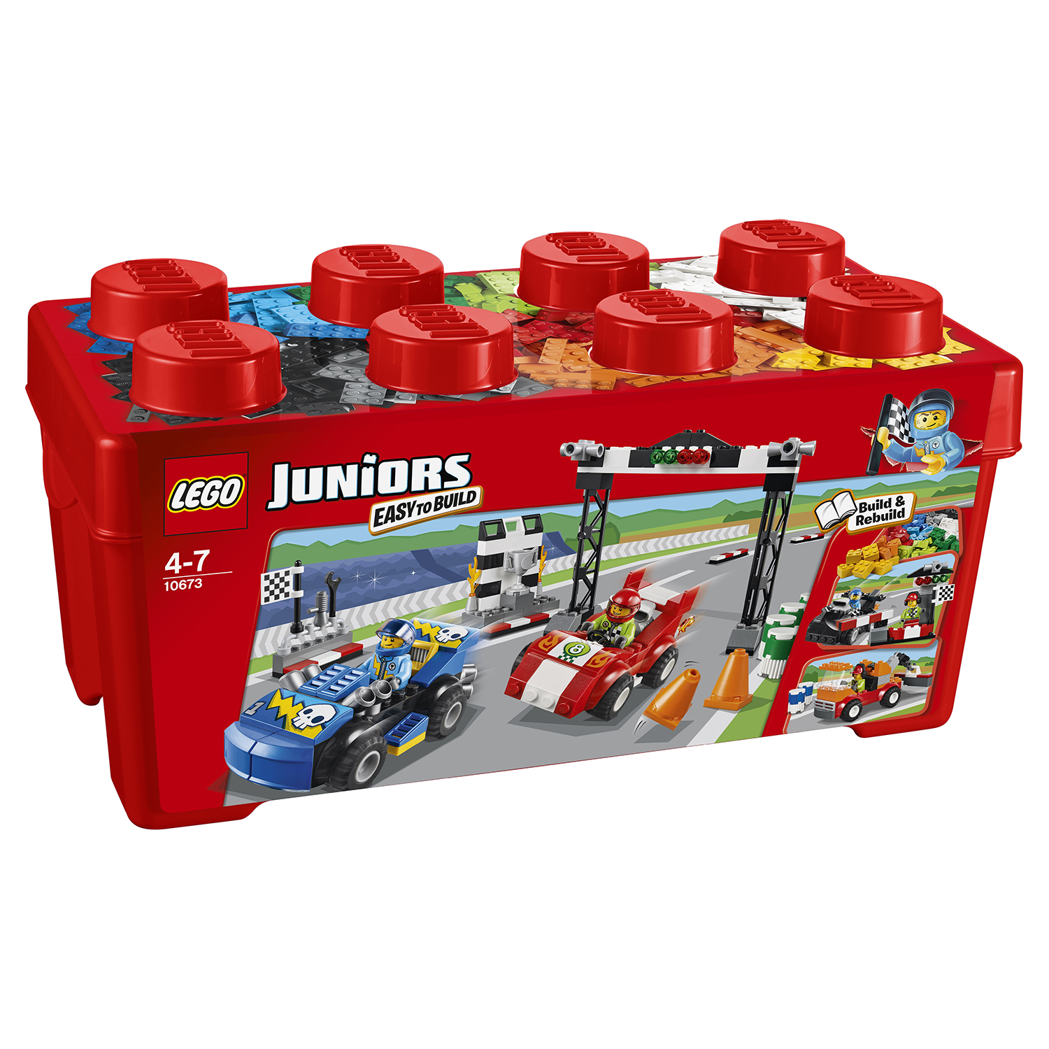 Конструктор LEGO Juniors Ралли на гоночных автомобилях (10673) купить по  цене 2499 ₽ в интернет-магазине Детский мир