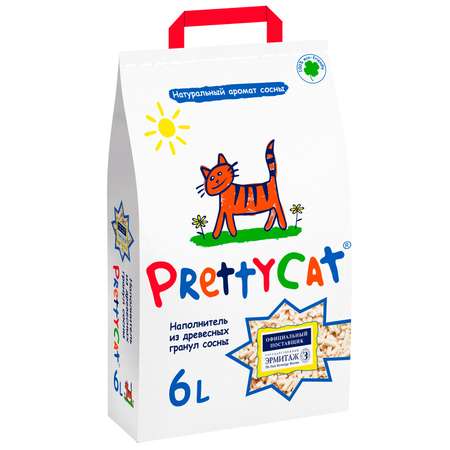 Наполнитель для кошек PrettyCat Wood Granules древесный 6л