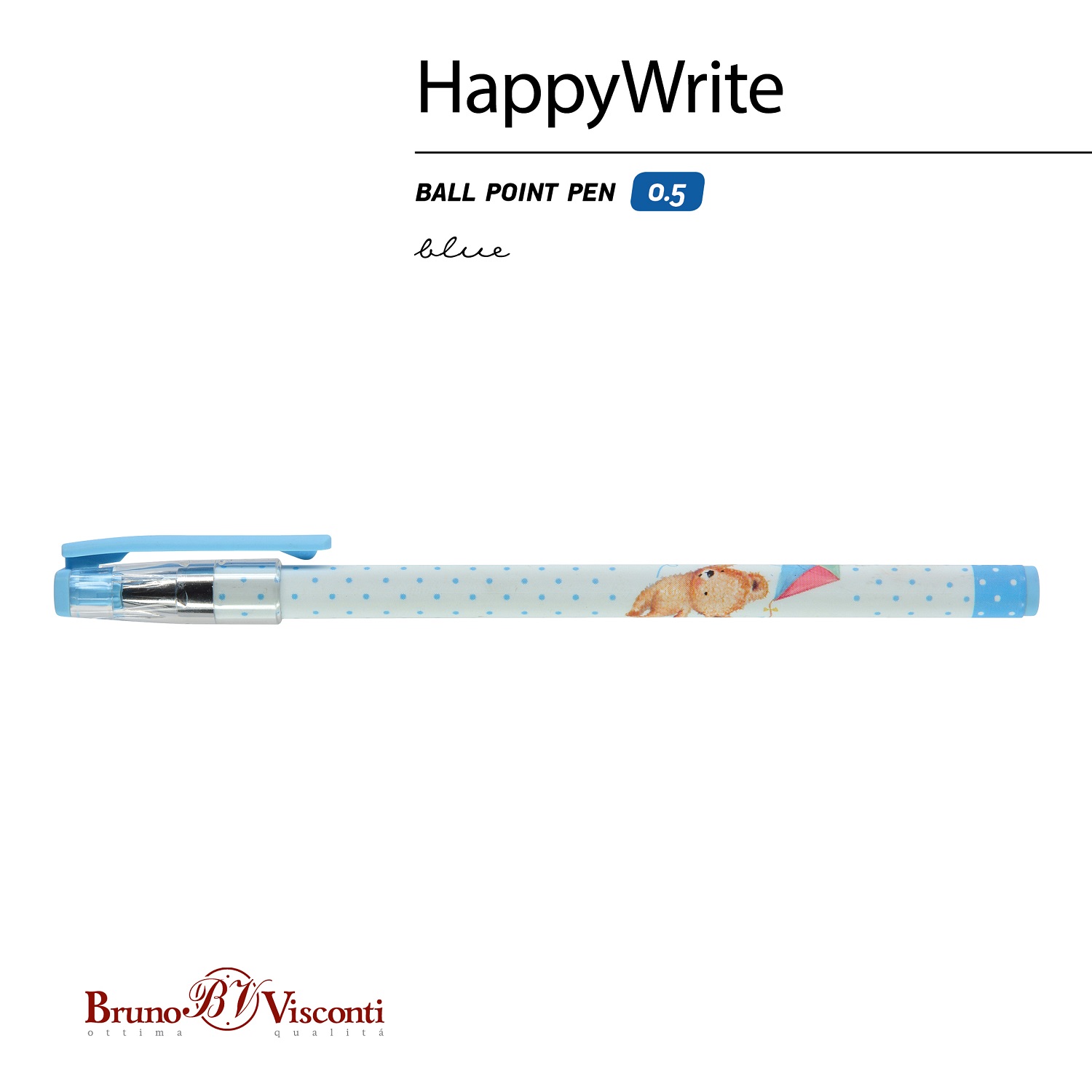 Набор из 5-ти шариковых ручек Bruno Visconti HappyWrite Вид 2 синие - фото 4