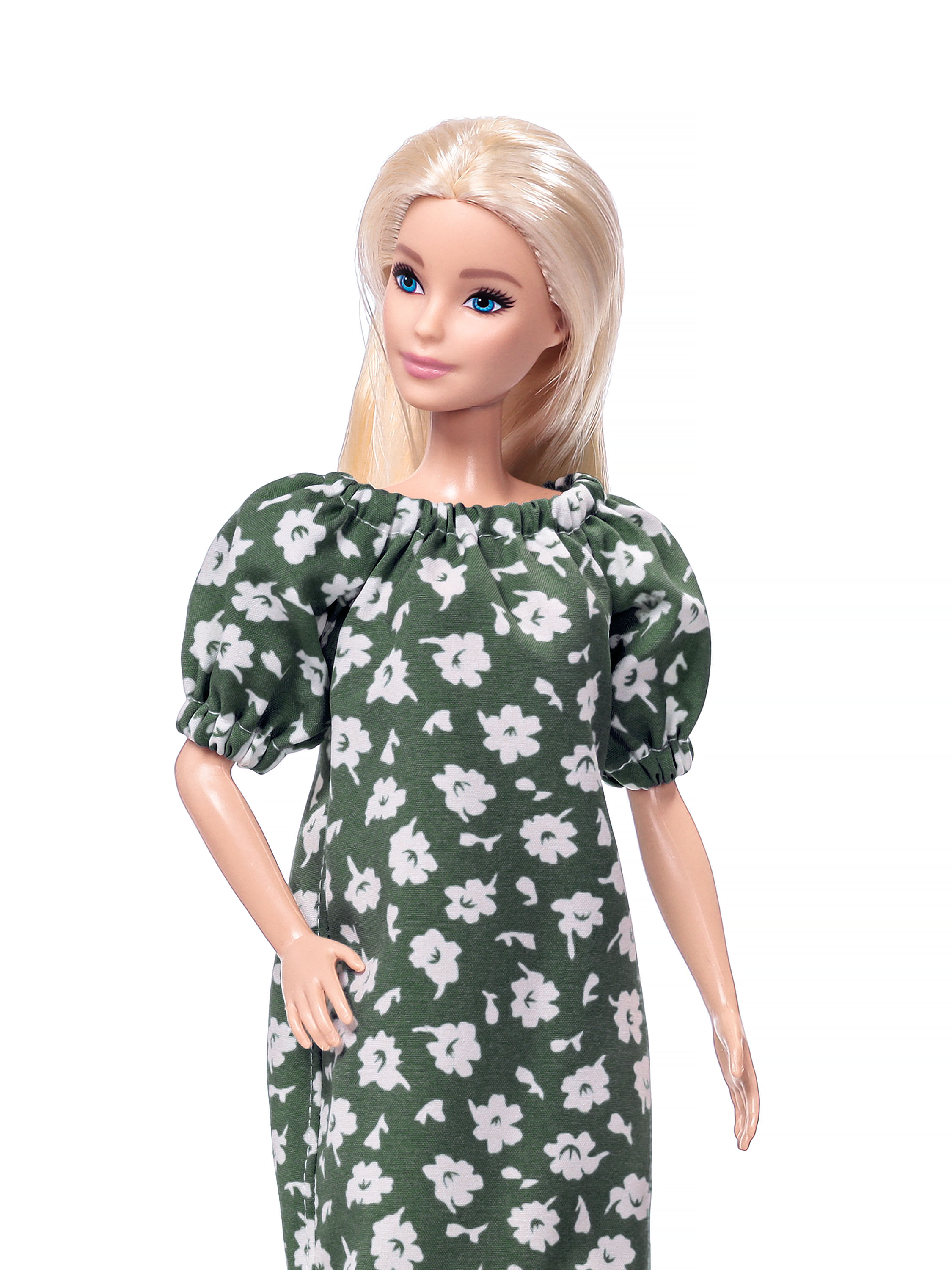 Платье с поясом одежда для кукол Barbie VIANA зеленый и белый 11.170.34v - фото 8