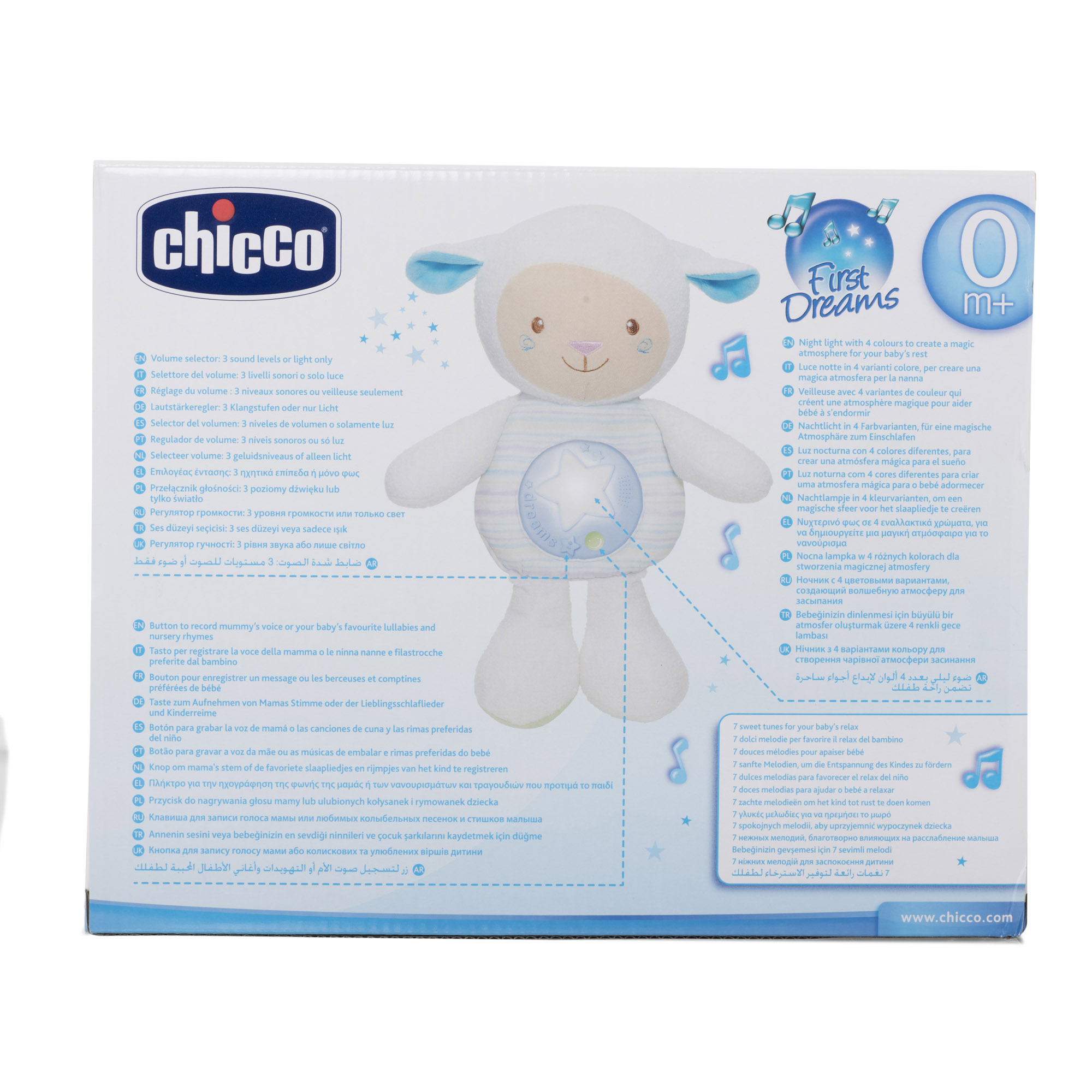 Игрушка CHICCO Мягкая музыкальная с проектором Овечка голубая - фото 9