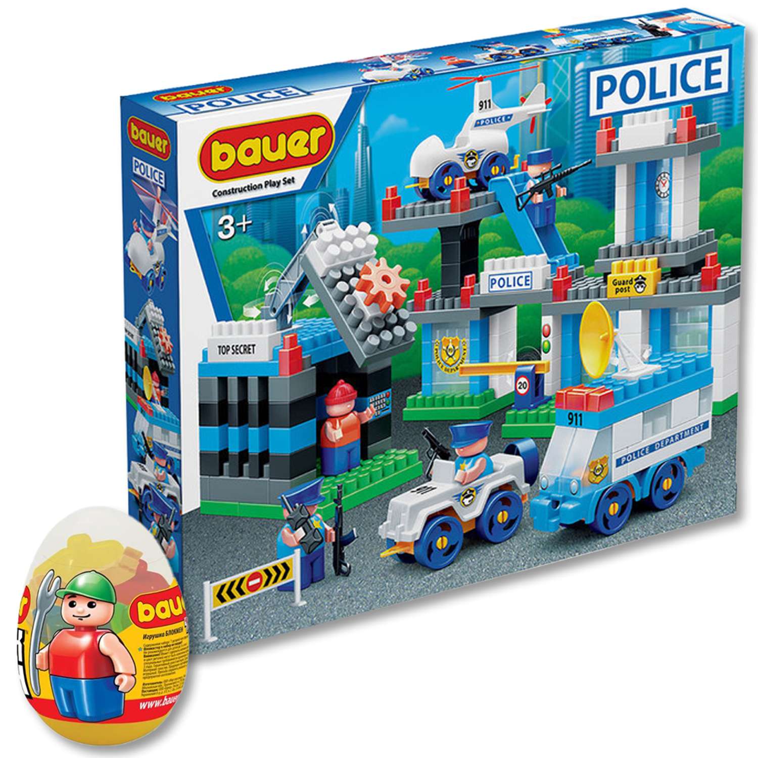 Конструктор BAUER Департамент полиции + Блокмен яйцо-сюрприз - фото 1
