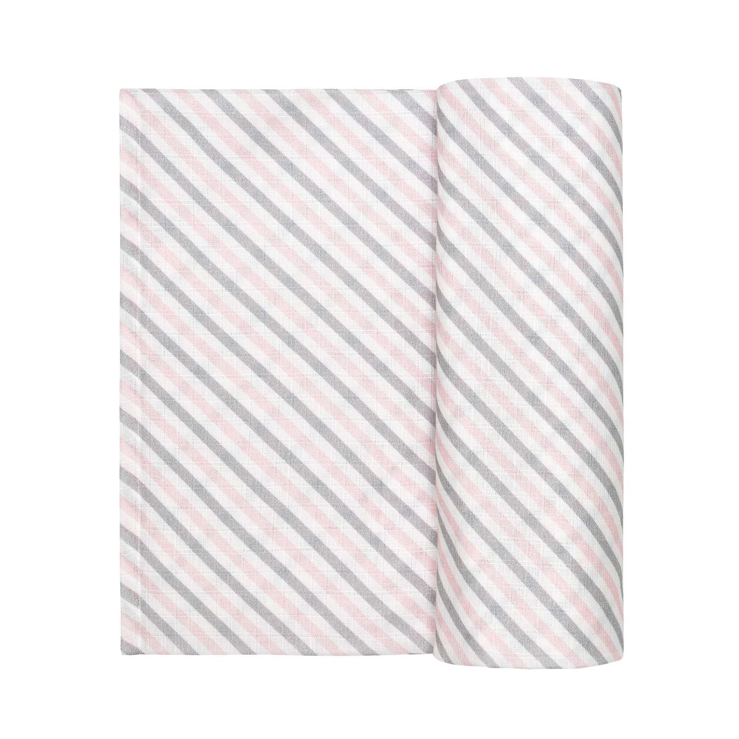 Пеленка муслиновая Adam Stork Pink Stripes 118x118 см - фото 2