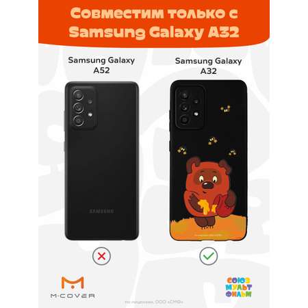 Силиконовый чехол Mcover для смартфона Samsung A32 Союзмультфильм Медвежонок и мед