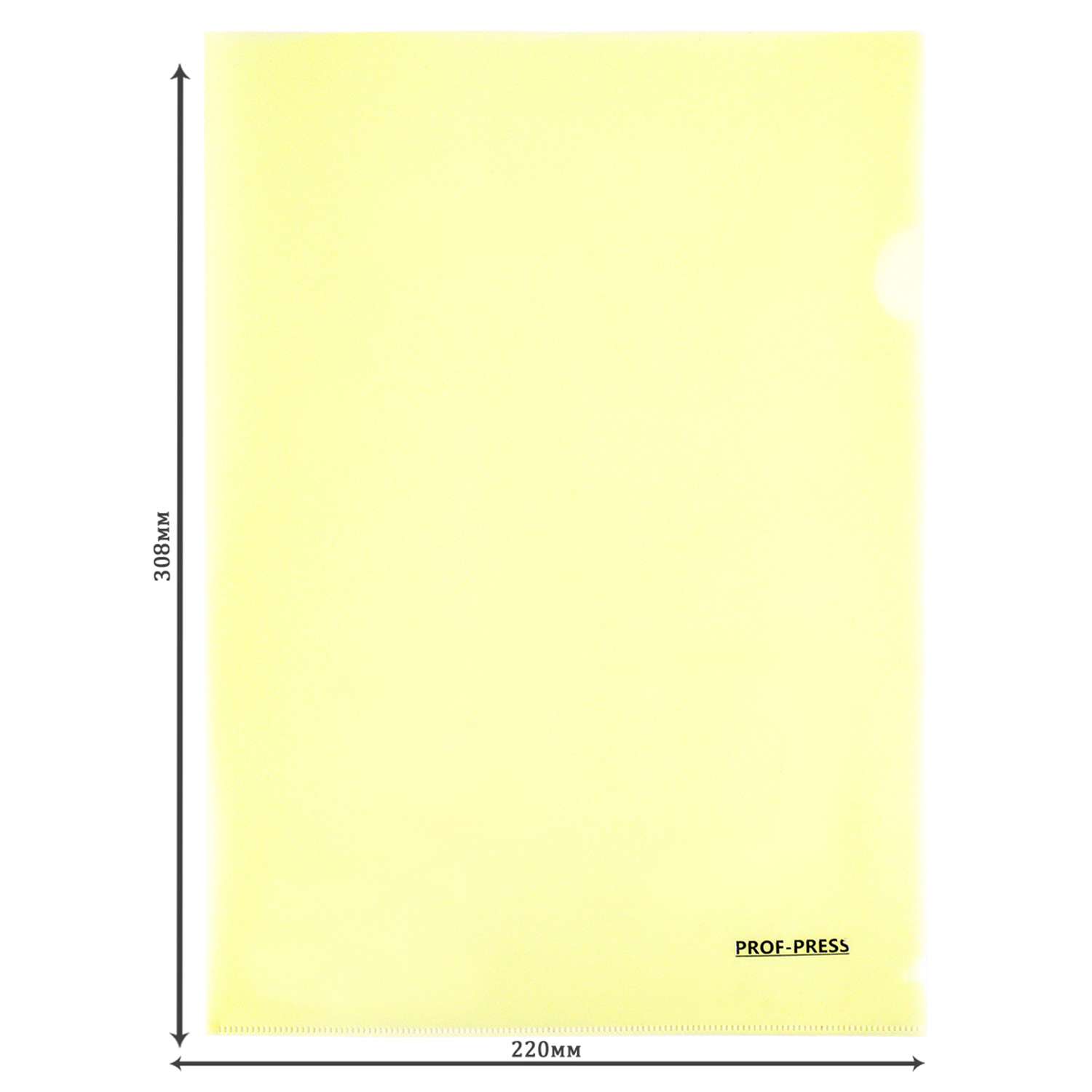 Папка-уголок Prof-Press А4 180 мкм желтый в спайке 5 штук - фото 3
