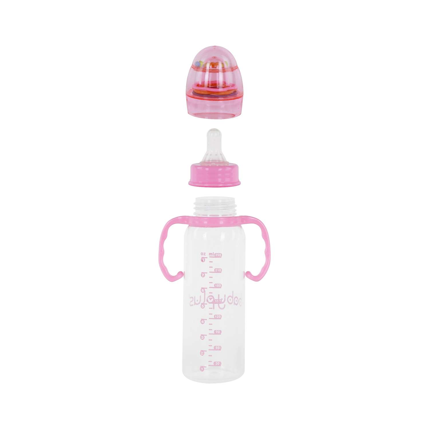 Бутылочка для кормления Baby Plus с ручками и соской BP7483-B 250 мл розовая - фото 4