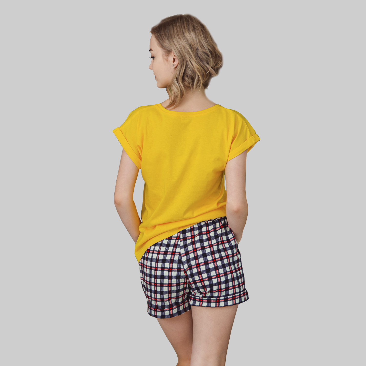 Пижама Агапэ 0511_жёлтый квадратики - фото 3