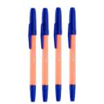 Ручка шариковая СОЮЗ Vitolina 4 шт синяя паста артикул KBPV-26-03Р в оранжевом корпусе