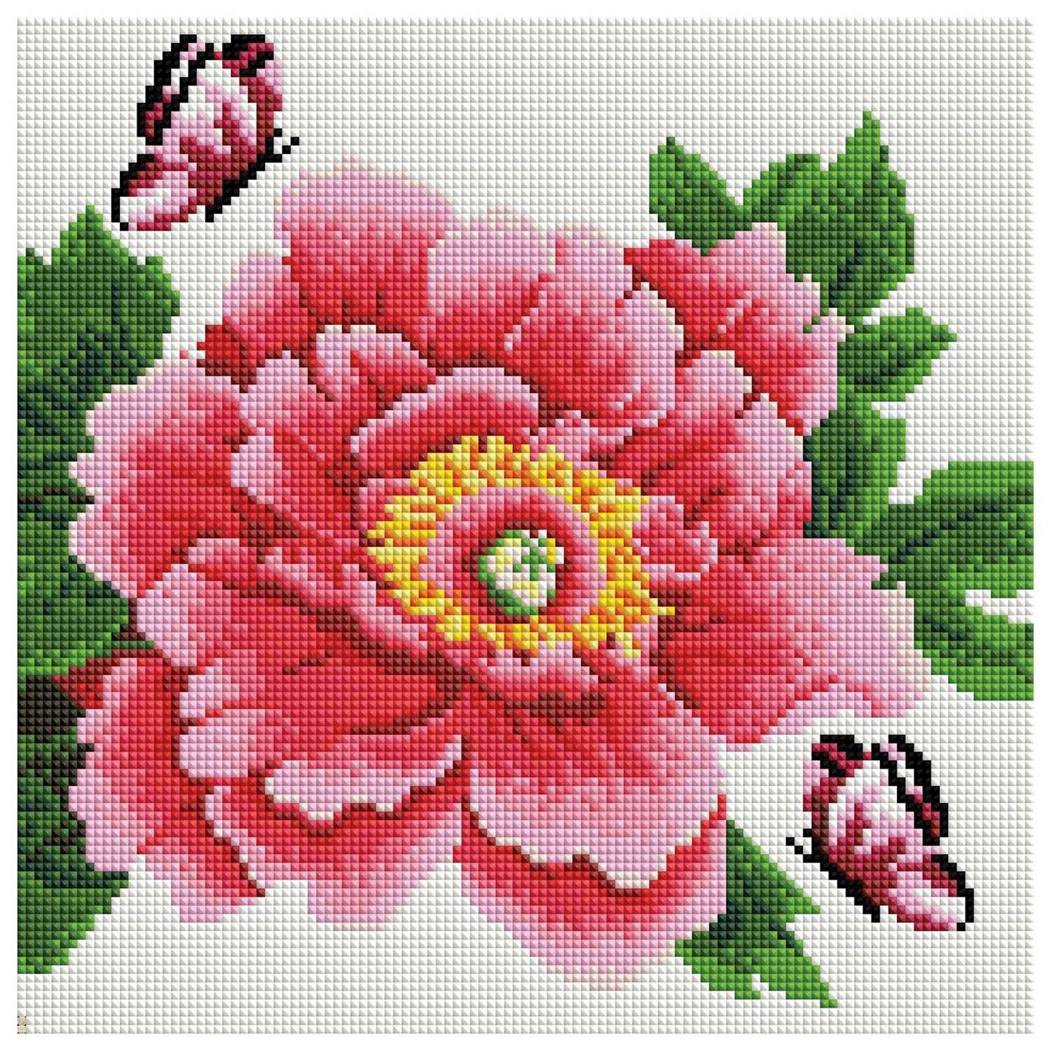 Набор для творчества Белоснежка 333-ST-S Розовый цветок и бабочки - фото 1