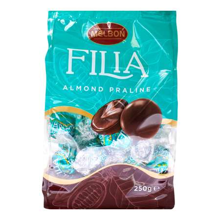 Конфеты из молочного шоколада MELBON с миндальной начинкой Filia Almond Praline 250г