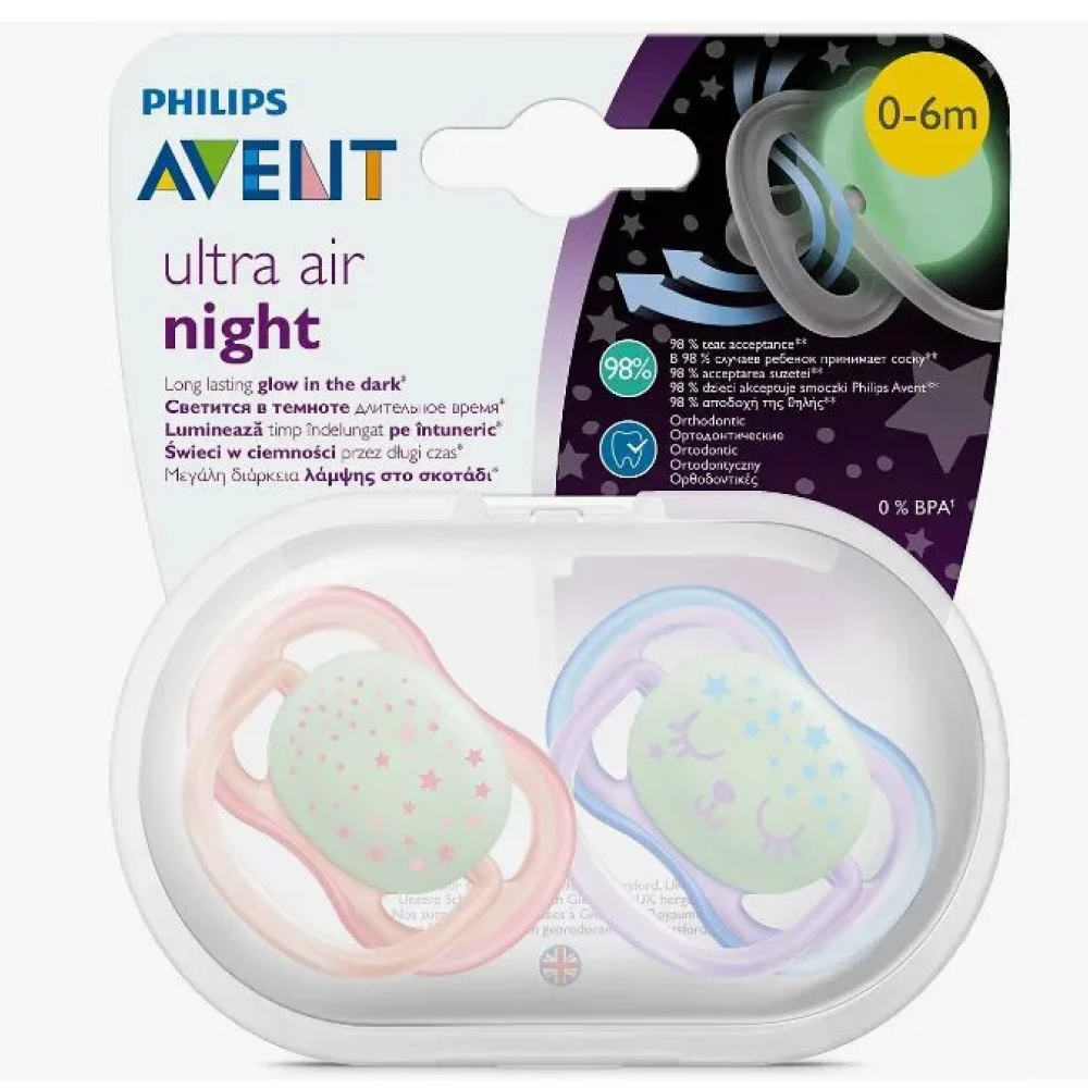 Пустышка Philips Avent ultra air SCF376/10 с футляром для хранения и стерилизации 2 шт. - фото 2