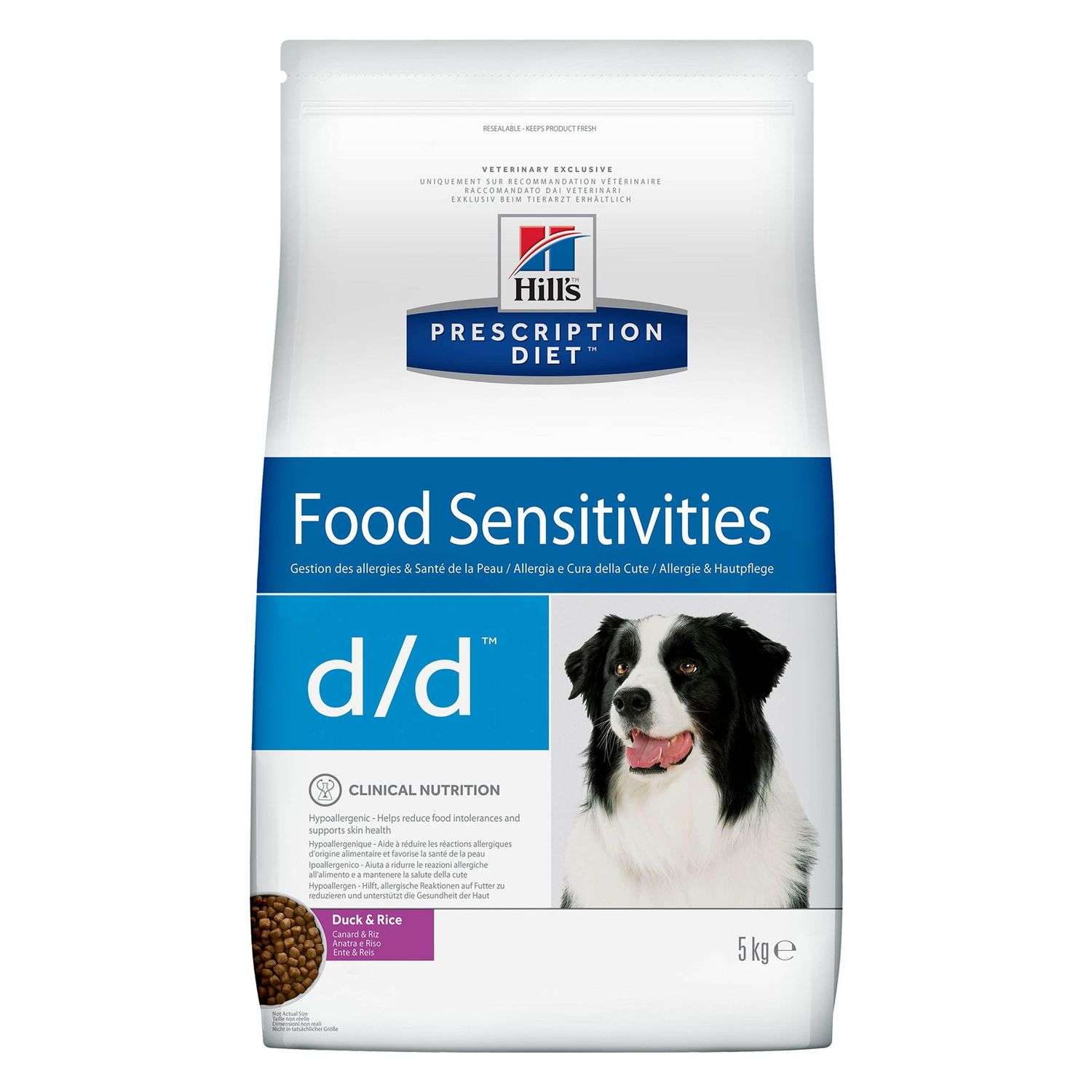 Корм для собак HILLS 5кг Prescription Diet d/d Food Sensitivities для кожи и пищевой аллергии утка с рисом сухой - фото 1