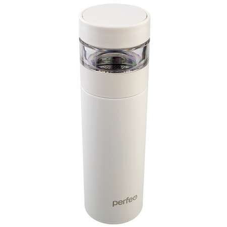 Термос для напитков Perfeo с фильтром для чая объем 0.4 л белый PFE1370