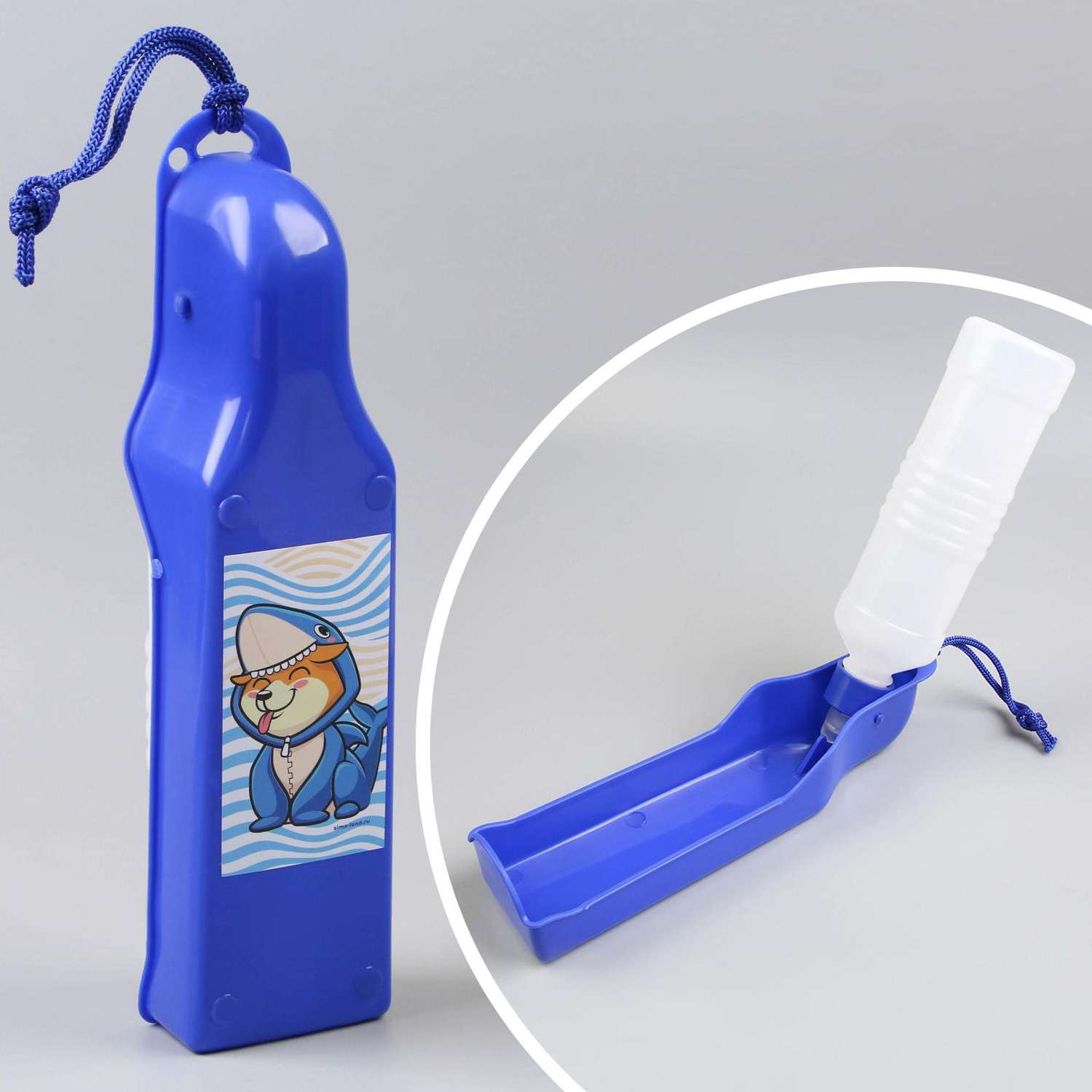 Бутылка-поилка Пушистое счастье 500 мл синяя - фото 2