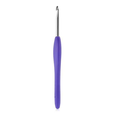 Крючок для вязания Hobby Pro с резиновой мягкой ручкой металлический для тонкой и средней пряжи 4.5 мм