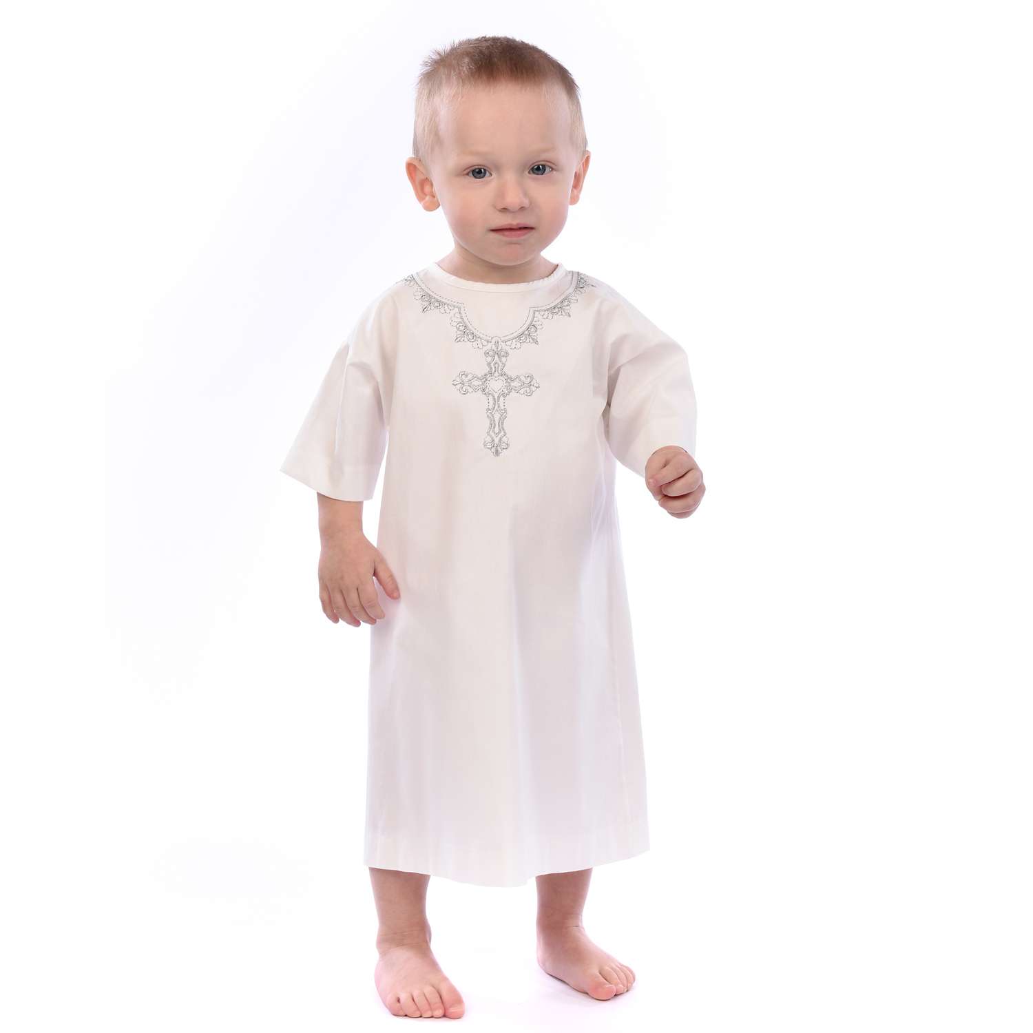 Рубашка крестильная Patrino 15039_серебро - фото 1
