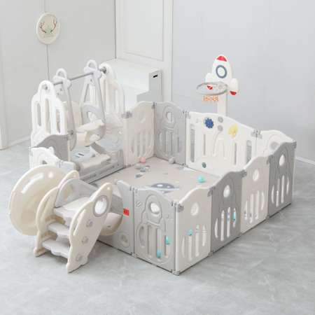 Большой детский игровой манеж UNIX Kids SUPREME Space 200x240 Grey