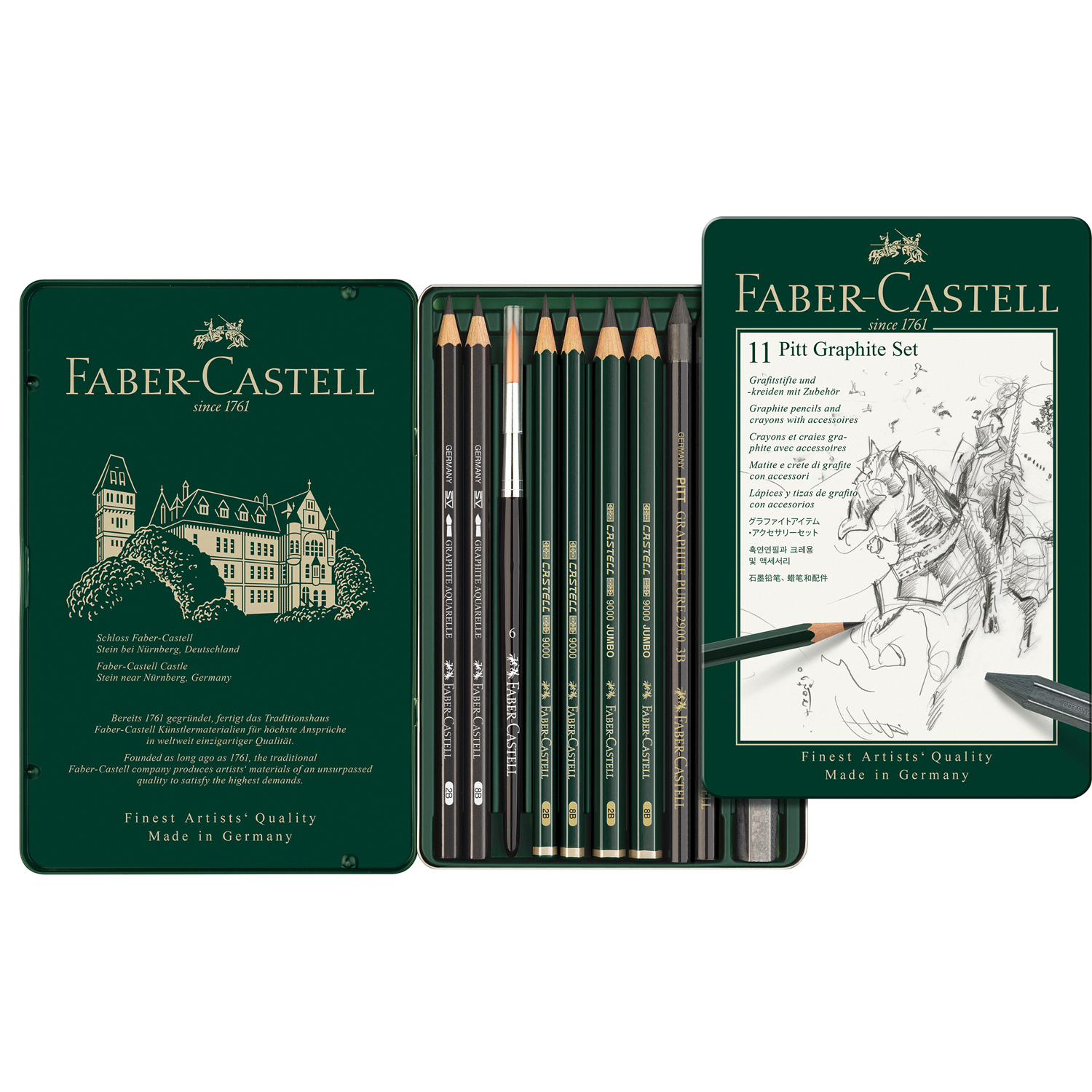 Набор художественный Faber Castle Pitt Graphite 11 предметов - фото 4