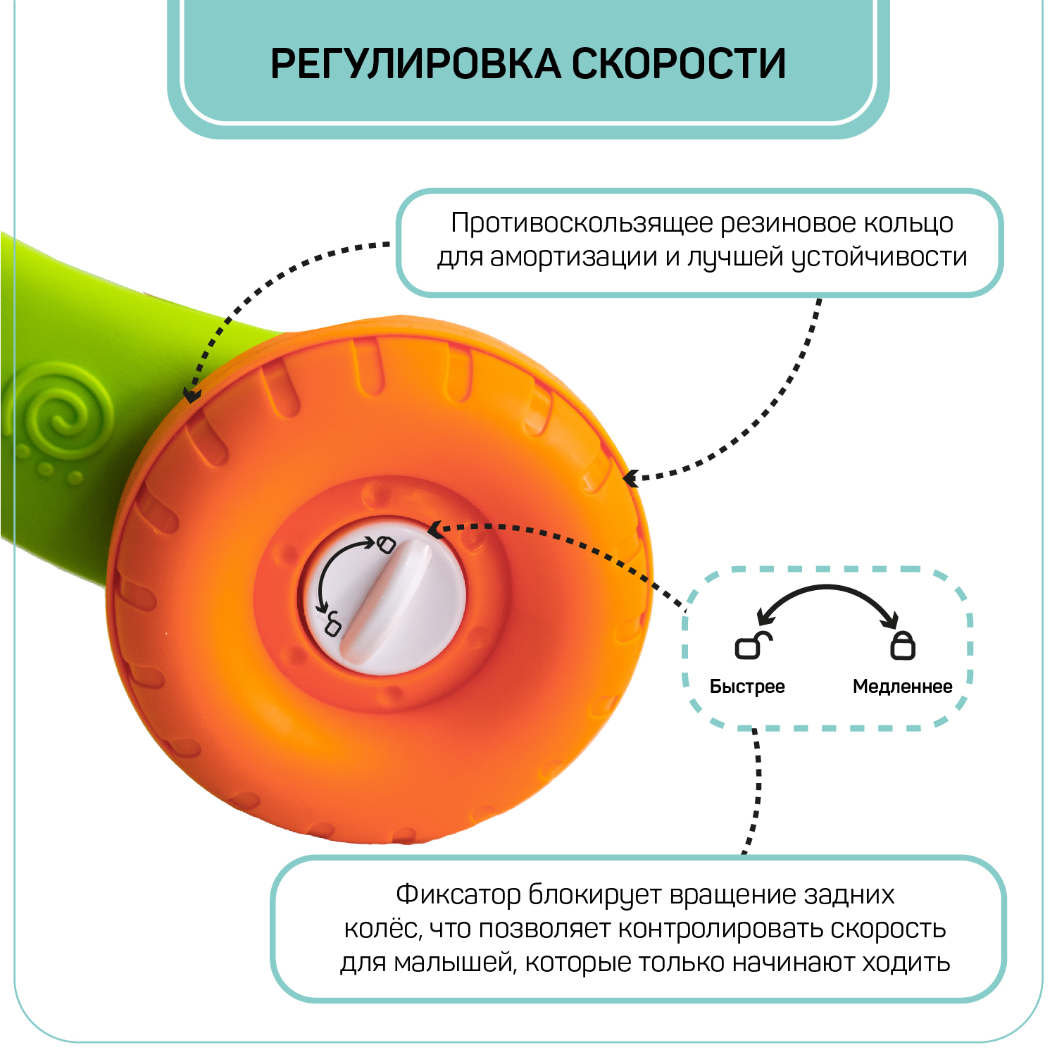 Каталка-ходунки AmaroBaby Study Walker 3в1 - фото 8