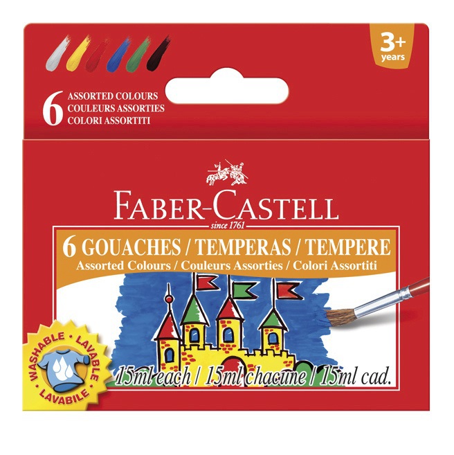 Гуашь Faber Castell 6 цв х15 мл - фото 1